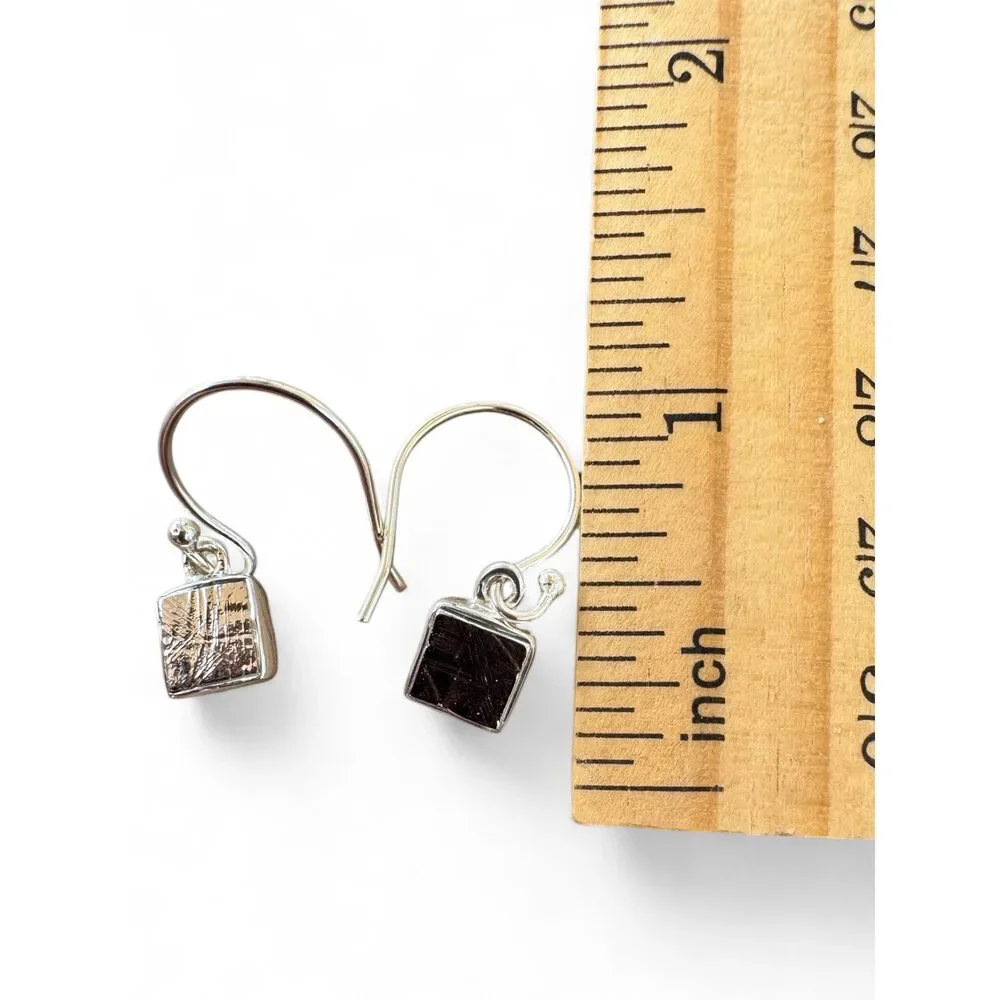 Meteorite Solid 925 Sterling Silver Earrings